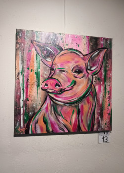 Obra contemporánea nombrada « Animal - cochon - street art », Hecho por CéDRIC CRéA