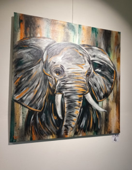 Obra contemporánea nombrada « Animal - éléphant d'Afrique - street art », Hecho por CéDRIC CRéA