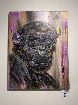 Obra contemporánea nombrada « Animal - singe - street art », Hecho por CéDRIC CRéA