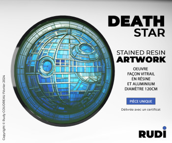 Obra contemporánea nombrada « Death Star Stained Resin », Hecho por RUDI