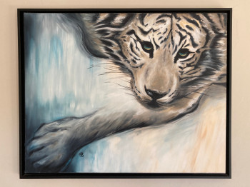 Obra contemporánea nombrada « Tigre blanc », Hecho por VéRONIQUE KELLER