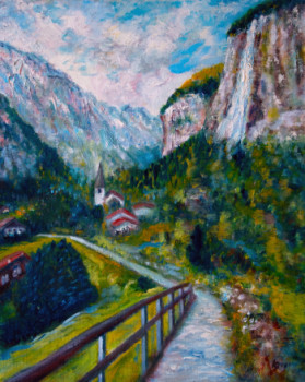 Obra contemporánea nombrada « Lauterbrunnen I », Hecho por KRIGOU CHRISTIAN SCHNIDER