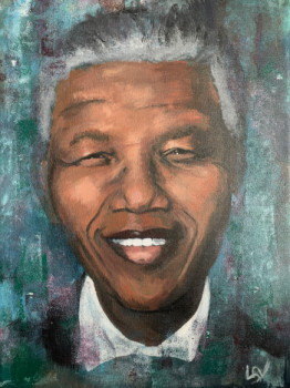 Obra contemporánea nombrada « Nelson Mandela », Hecho por LAETITIA BOUSSOUF VIGNOLES