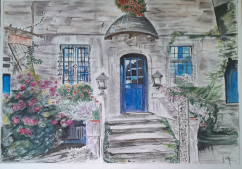 Obra contemporánea nombrada « Maison ancienne - Locronan », Hecho por JOSEPHINE