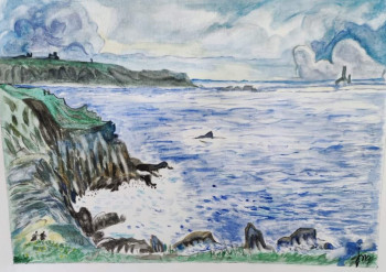 Obra contemporánea nombrada « La pointe du Raz - Finistère », Hecho por JOSEPHINE