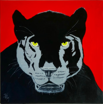 Black panther under a red sky En el sitio ARTactif