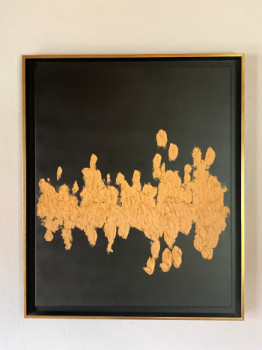 Obra contemporánea nombrada « Golden Rush,  Original Acrylic and mixed media on canvas, framed in black and gold », Hecho por MONARCO