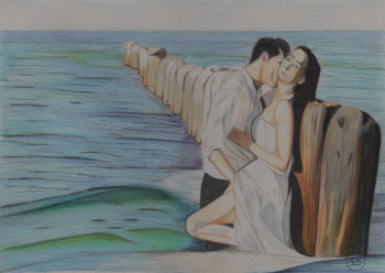 Obra contemporánea nombrada « Summerkiss », Hecho por PIRDESSINS