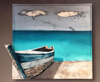 Obra contemporánea nombrada « The boat ( Le bateau) 3500€ », Hecho por XHELOART