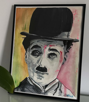 Obra contemporánea nombrada « Chaplin », Hecho por INCURAVLE 13 ART