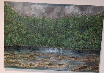 Obra contemporánea nombrada « Selva del Darien. Paisaje inspirado en los manglares del Darien en la costa atlantica de Colombia. Técnica escultórica con pintura acrilica finalizado con barnizado. », Hecho por LUZ