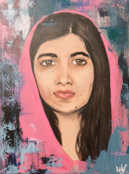 Obra contemporánea nombrada « Malala Yousafsai », Hecho por LAETITIA BOUSSOUF VIGNOLES