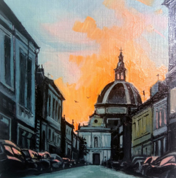 Obra contemporánea nombrada « Lille at sunset », Hecho por CHEN XI