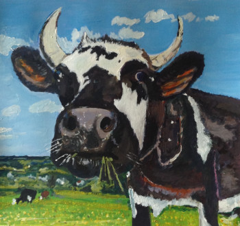 Obra contemporánea nombrada « Vache », Hecho por FRANCK LUGINBUHL