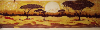 Obra contemporánea nombrada « Atardecer Africa », Hecho por CID