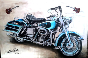 Obra contemporánea nombrada « Moto Elvis Presley », Hecho por BéATRICE GILLARDEAU