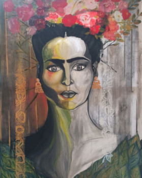 Obra contemporánea nombrada « Frida 80x60 », Hecho por SOKI