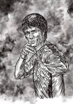 Obra contemporánea nombrada « Bruce Lee la fureur du dragon », Hecho por ERIC ERIC