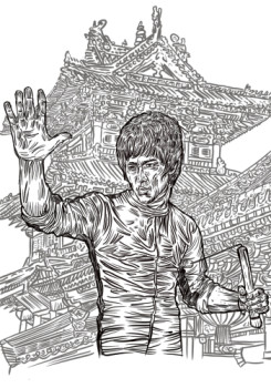 Obra contemporánea nombrada « Bruce Lee », Hecho por ERIC ERIC