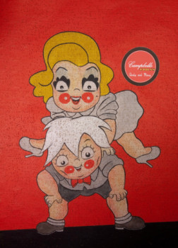 Obra contemporánea nombrada « Andy Warhol et Marilyn Monroe vintage Toons Campbell’s tomato soup », Hecho por ERIC ERIC