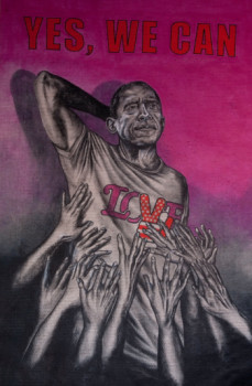 Obra contemporánea nombrada « Sexy Obama Yes we can », Hecho por ERIC ERIC