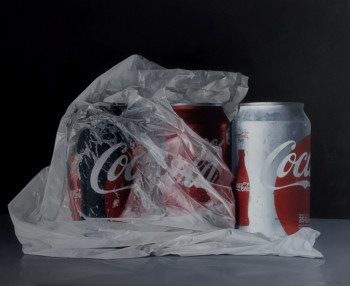 Obra contemporánea nombrada « "Tres latas" », Hecho por MIGUEL áNGEL NúñEZ