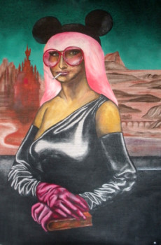 Obra contemporánea nombrada « Lady Gaga Mona Lisa La Joconde », Hecho por ERIC ERIC