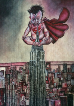 Obra contemporánea nombrada « Baby Superman Empire State Building », Hecho por ERIC ERIC