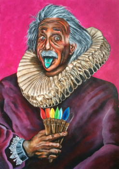 Obra contemporánea nombrada « Mister Einstein Arc en ciel », Hecho por ERIC ERIC