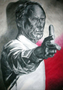 Obra contemporánea nombrada « Clint Eastwood Bang Bang », Hecho por ERIC ERIC