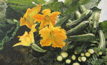 Obra contemporánea nombrada « courgettes », Hecho por EMILE-ANDRé LESAGE