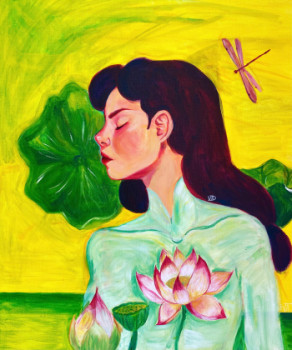 Obra contemporánea nombrada « flor de lotus », Hecho por VELI