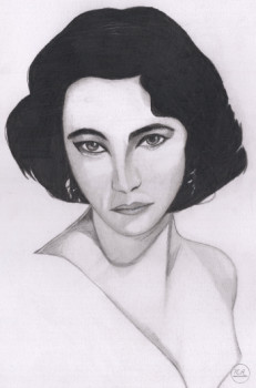 Obra contemporánea nombrada « Elizabeth Taylor, une icône de beauté. », Hecho por PIRDESSINS