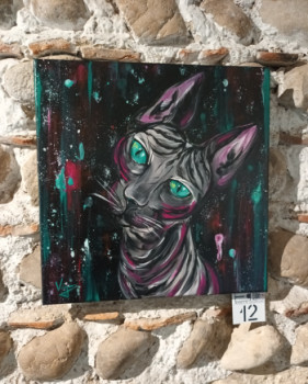 Obra contemporánea nombrada « Animal - Chat égyptien - street art », Hecho por CéDRIC CRéA