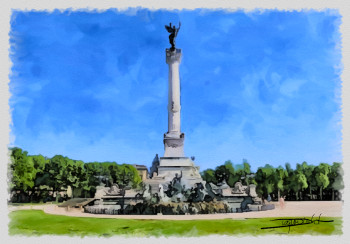 Obra contemporánea nombrada « la colonne des girondins », Hecho por DOMINIQUE DULOT DIGITAL