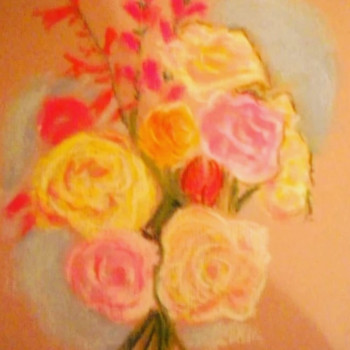 Obra contemporánea nombrada « Valse aux roses pastels épistolaire de Haguenau-Théætre », Hecho por ELLE *