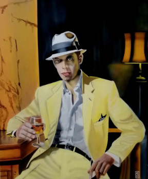 Obra contemporánea nombrada « Un homme en jaune », Hecho por AERO