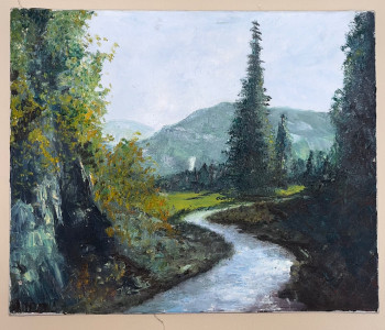 Obra contemporánea nombrada « Calme rivière », Hecho por EL BARQUO