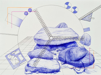 Obra contemporánea nombrada « Cycle signes du temps », Hecho por FERREIRA-ROCHA / LUARFR
