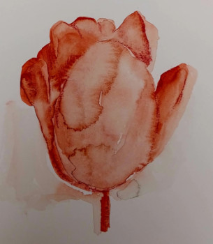 Obra contemporánea nombrada « Une tulipe », Hecho por CATHERINE GAJAC