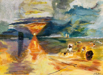 Obra contemporánea nombrada « Plage de Calais », Hecho por FRANçOIS ROCHET