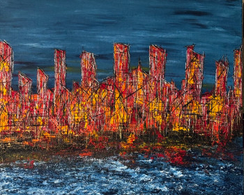 Obra contemporánea nombrada « Reflets de nuit », Hecho por FAB’M-