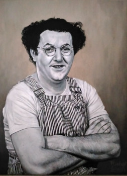 Obra contemporánea nombrada « Coluche », Hecho por RICHY WAM K