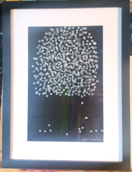 Obra contemporánea nombrada « Le Bouquet blanc », Hecho por LYDIE COURBIER