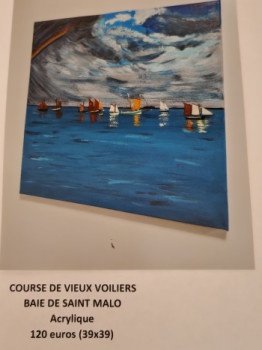 Obra contemporánea nombrada « Course de vieux voiliers », Hecho por BRIGITTE R