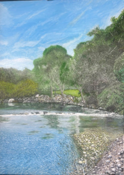 Obra contemporánea nombrada « Río Paz Puente Viesgo », Hecho por JOSé LUIS TABOADA