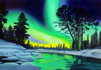 Obra contemporánea nombrada « 468 AURORA BOREAL, MURMANSK (RUSIA). », Hecho por NEUS BRUNET CAPDEVILA