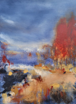 Obra contemporánea nombrada « Arbres sous l'orage », Hecho por NADINE DE LESPINATS