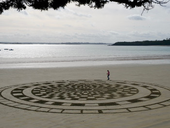 Obra contemporánea nombrada « mandala, beach art », Hecho por LJDS