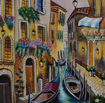 Obra contemporánea nombrada « Venise », Hecho por MORGAN